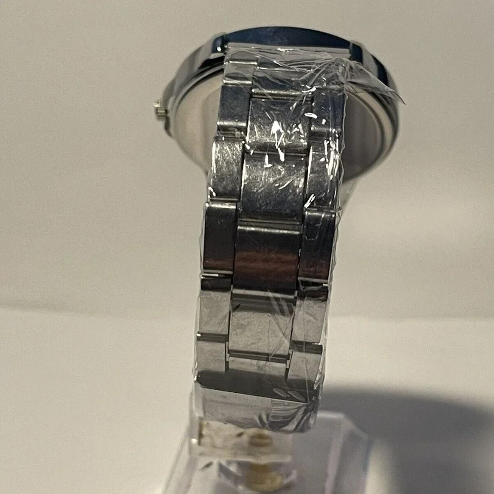 NEW YORK JETS NFL Logo Stainless-Steel Analog Men's Watch NEW - needs battery